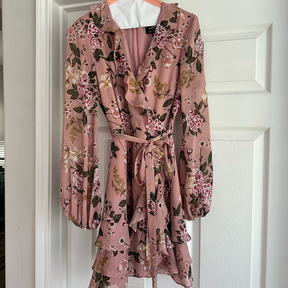 Bardot Floral Pink Wrap Dress